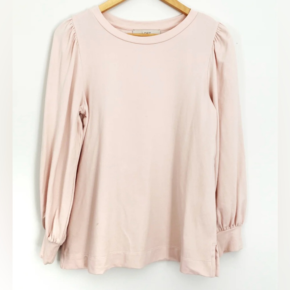 LOFT Pink Puff Long Sleeve Blouse